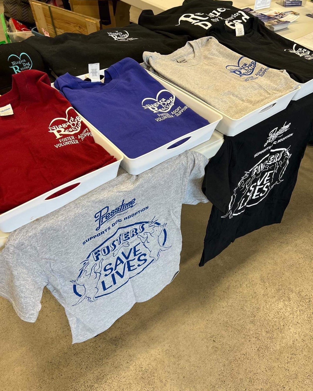 Merchandise table at Petsmart